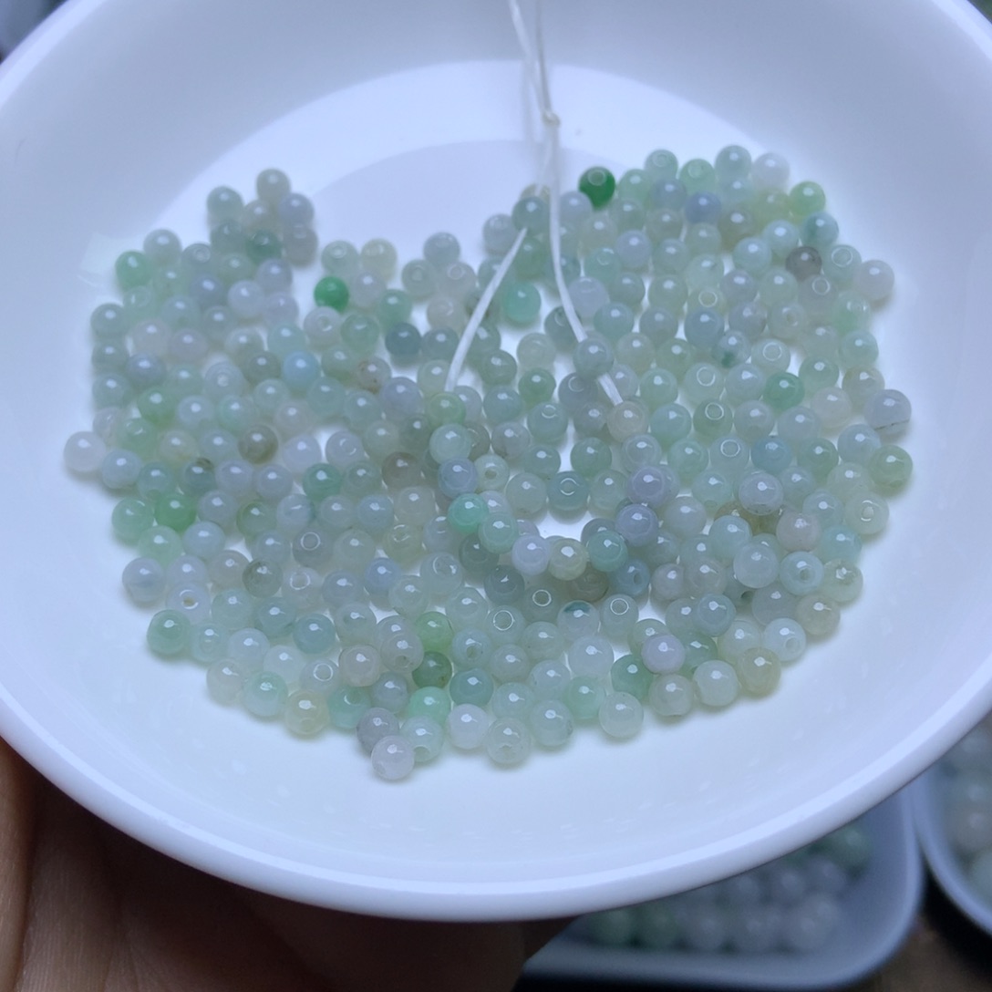 散珠翡翠卡3.5冰晴绿白100个