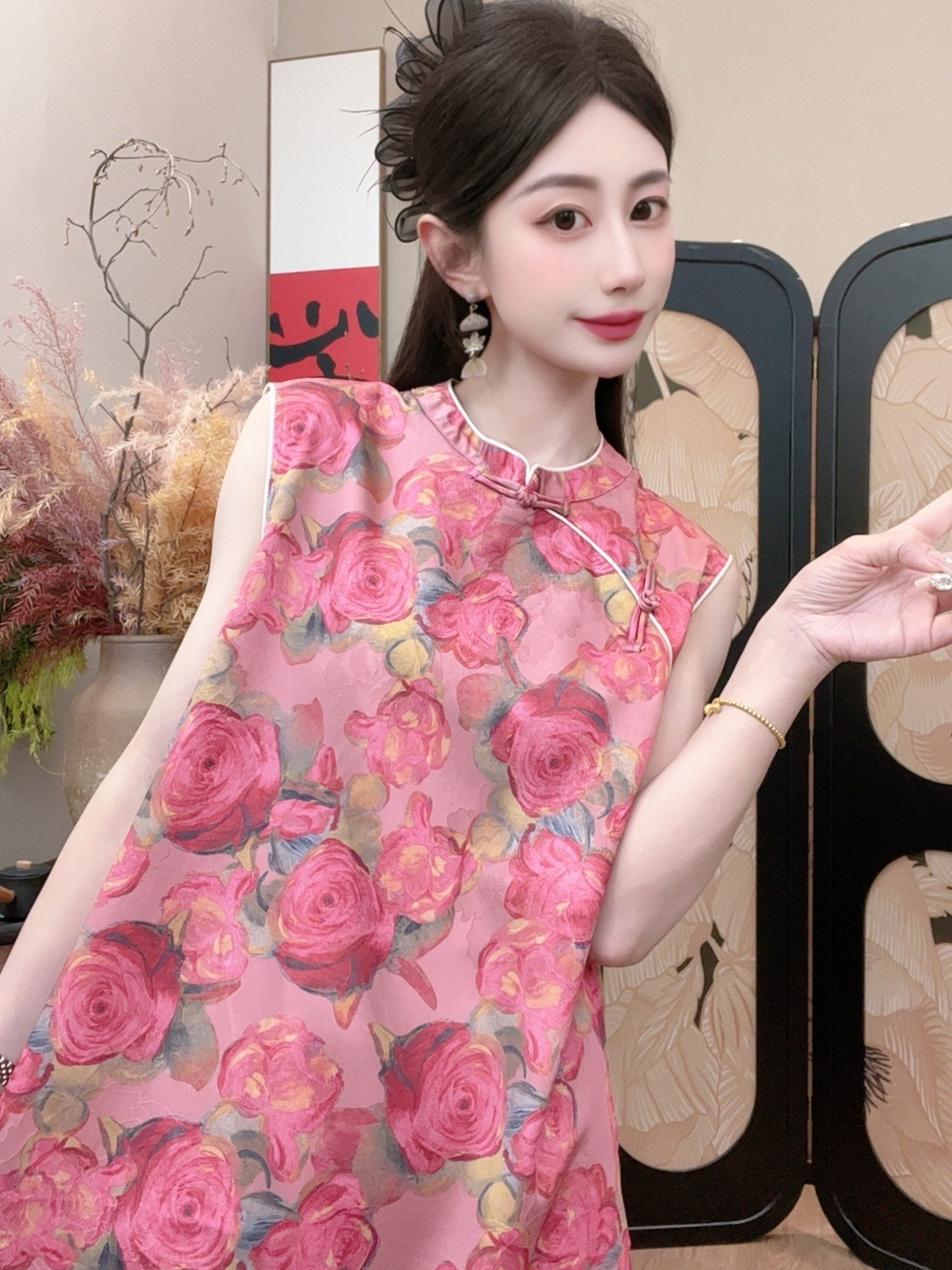 【绚烂】2025夏季新款百搭碎花显瘦新中式短袖女日常时尚