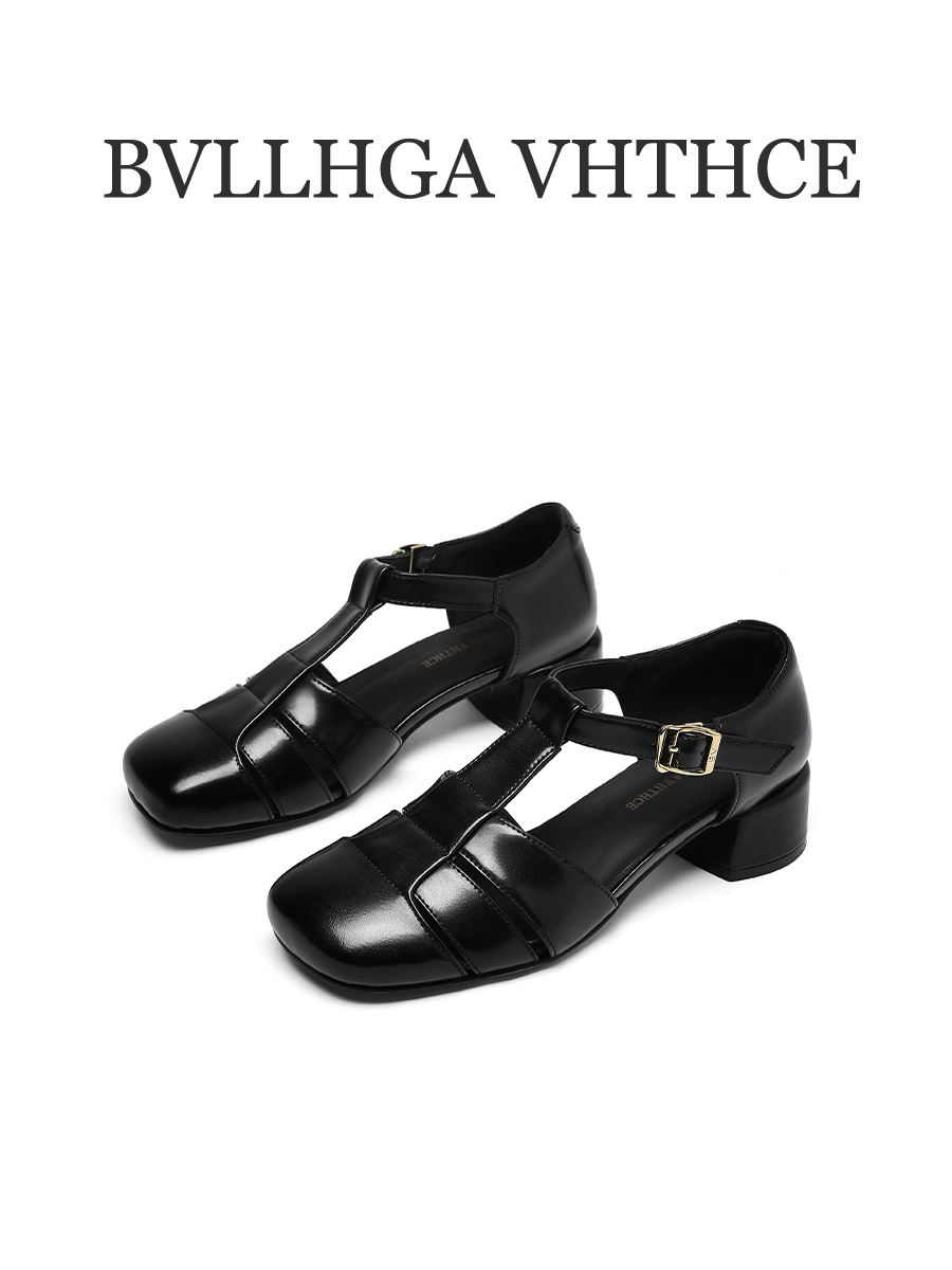 BV【芯片】夏季新款设计师经典编制方头罗马时尚百搭粗跟女凉鞋556
