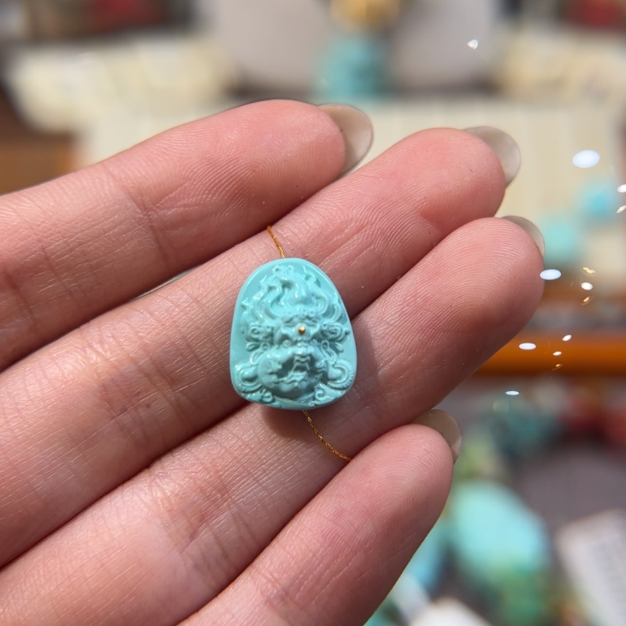 【闪购商品】未镶嵌绿松石大黑天雕刻件