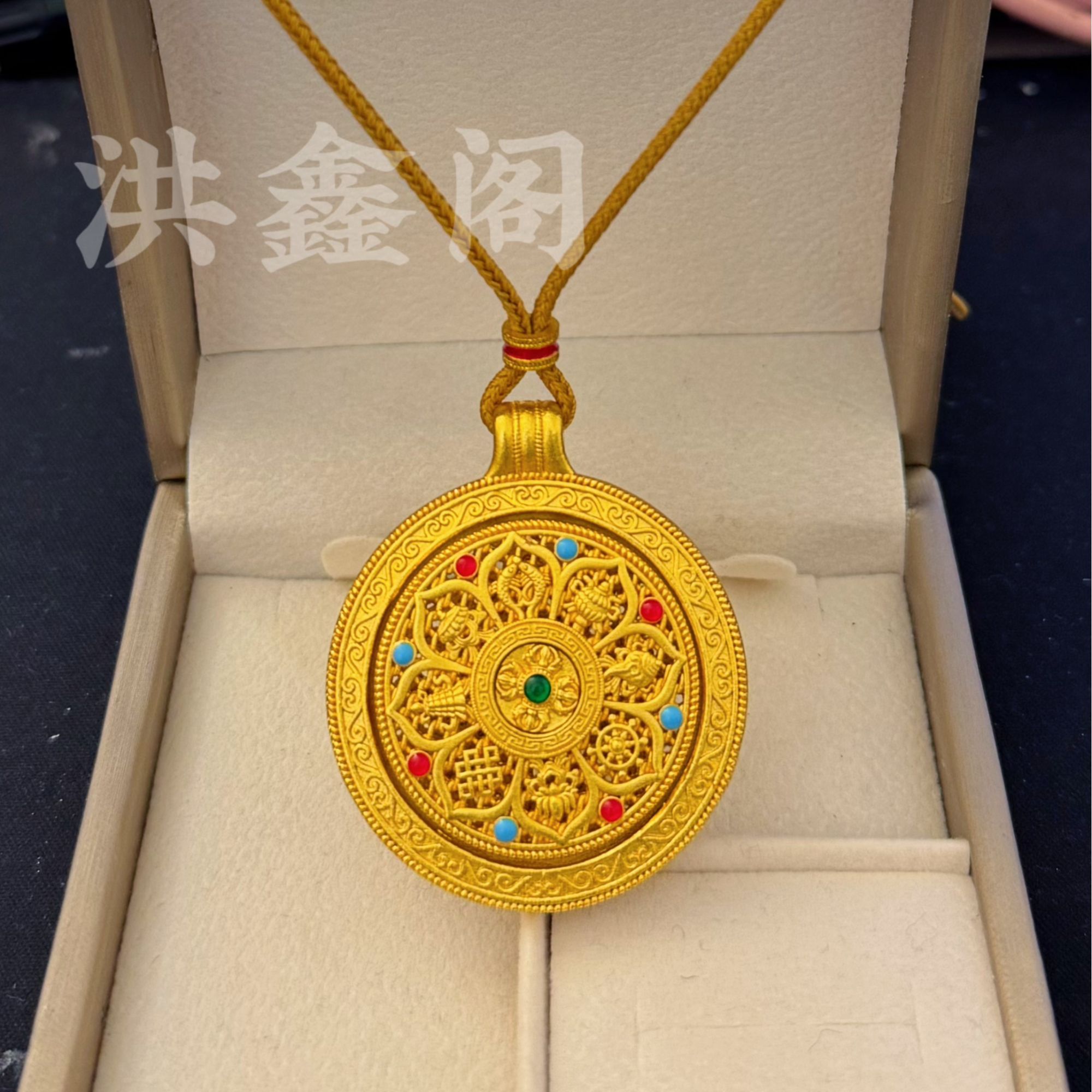 合金吊坠 时来运转金刚杵八宝罗盘吊坠