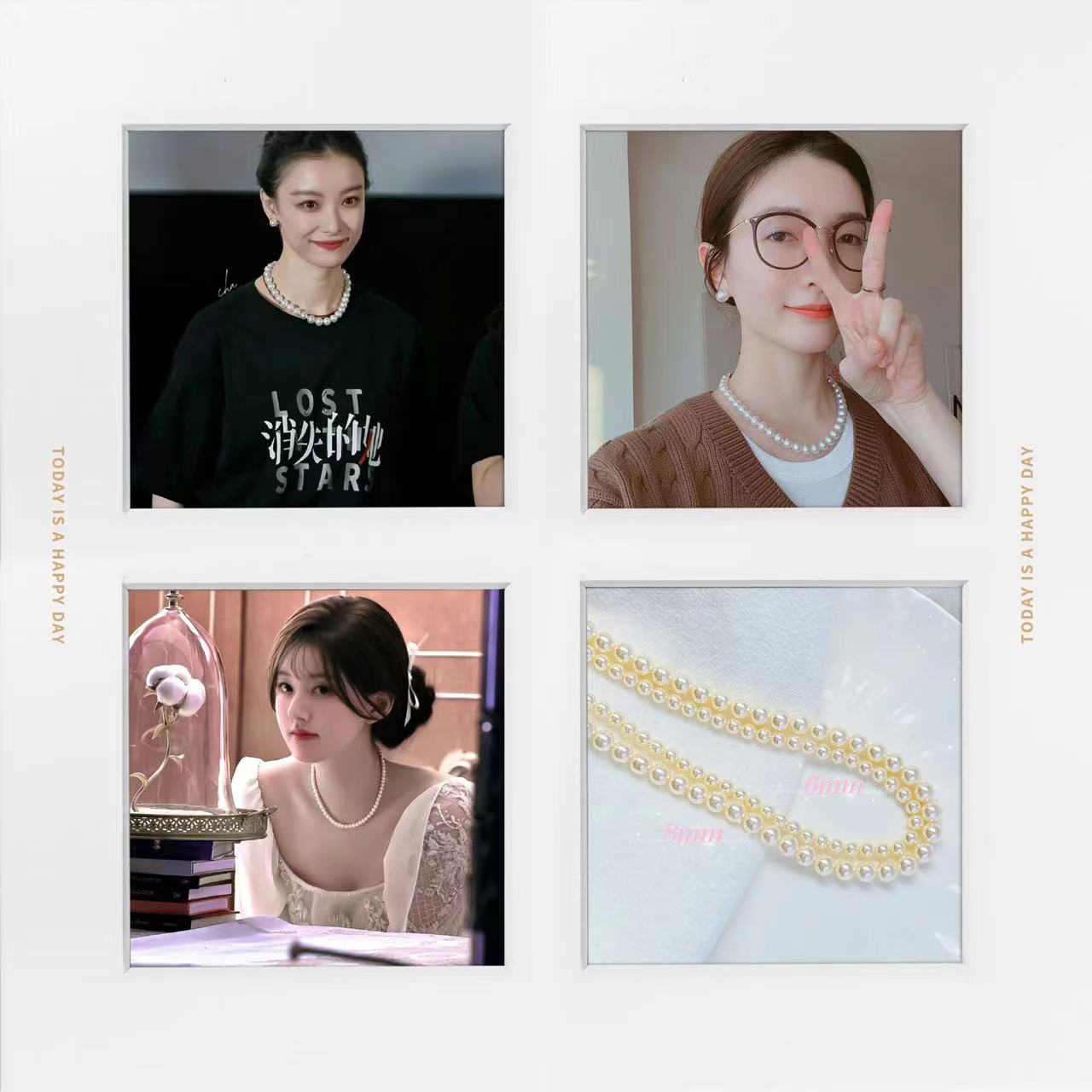 c517 c518 c519温柔奶白珠珠项链颈链精致时尚仿珍珠休闲项链