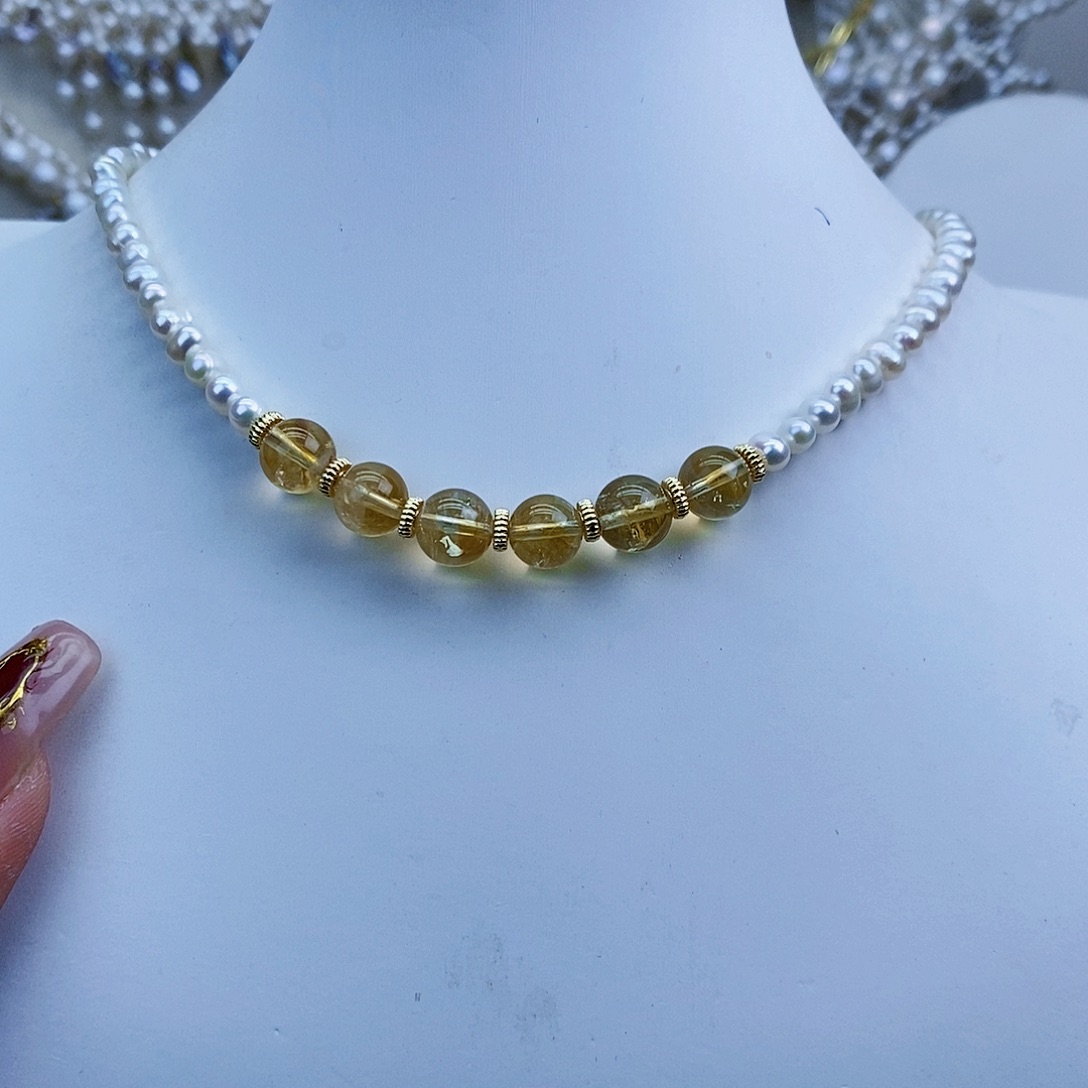 淡水珍珠颈饰银S925镶嵌