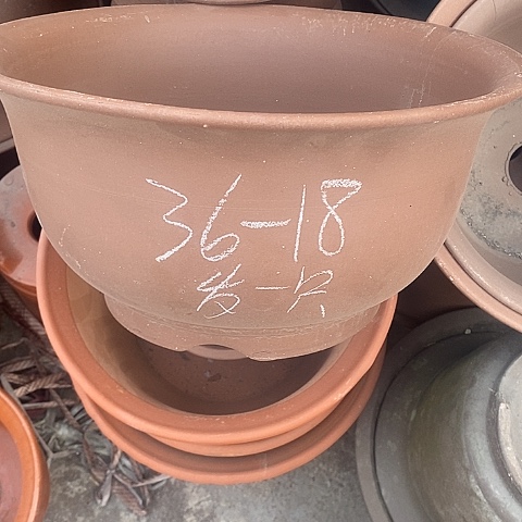 红陶中国宜兴紫砂花盆，