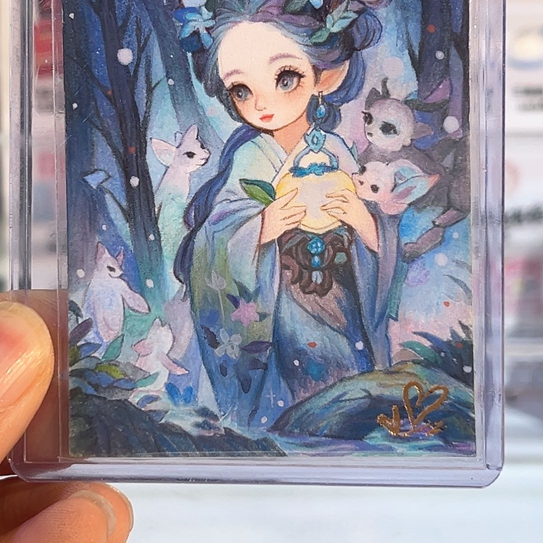 羽落凡尘 痕迹手绘 冰凝