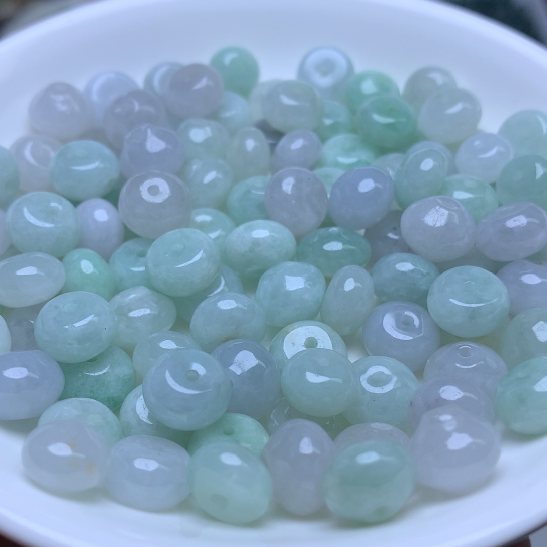 【闪购商品】未镶嵌翡翠手链卡6乘9冰鼓珠20个