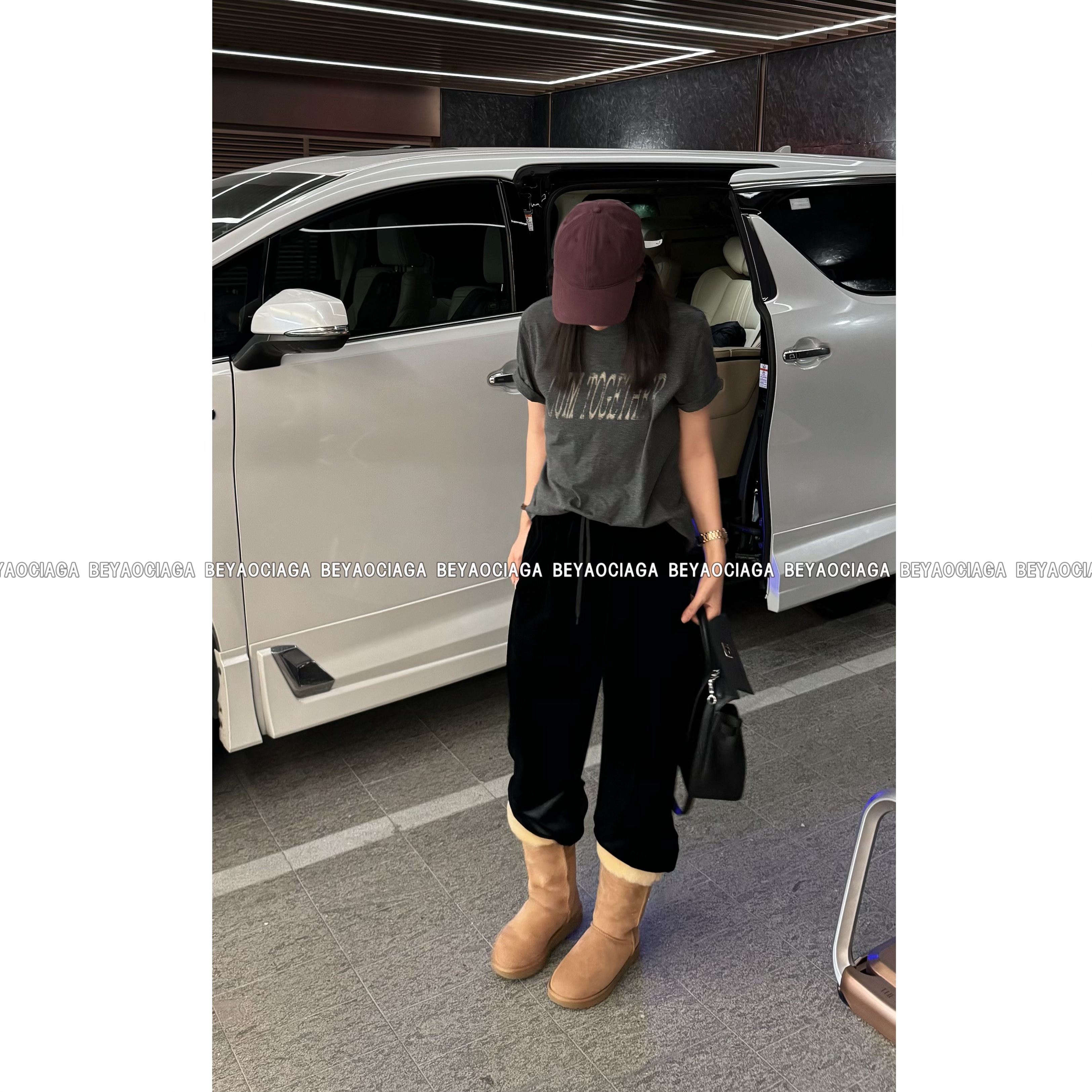 BEYO&CIAGA字母印花小版型宽松圆领短袖简约休闲内搭T恤