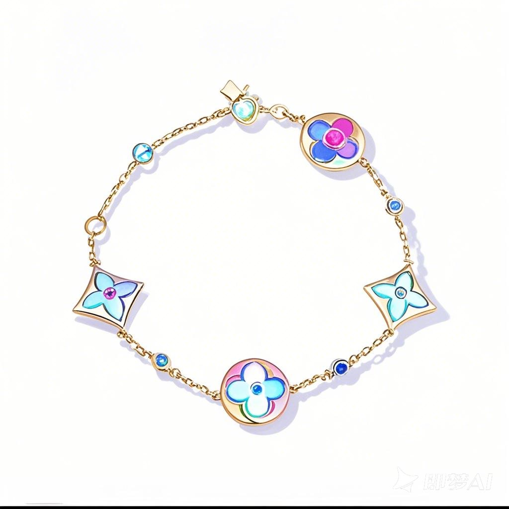 合金手链 《老花花》UU时尚精工简约百搭复古轻奢网红渐变手链