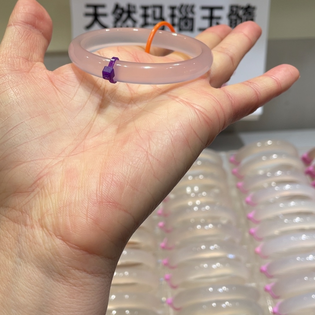 1***.玛瑙/玉髓未镶嵌手镯@定向冰紫@【52.8】