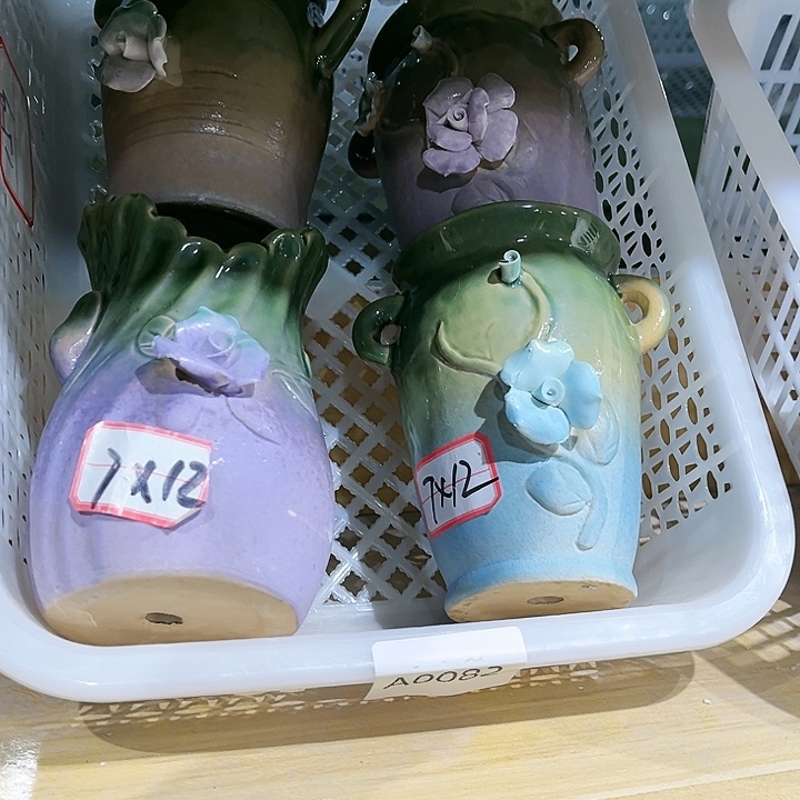 瓷片花盆多肉植物艺术品