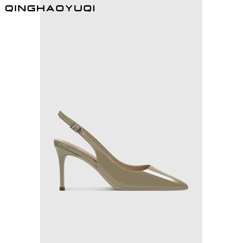 2025春季新款高跟鞋空气棉包头尖头细跟浅口女神女士通勤单鞋