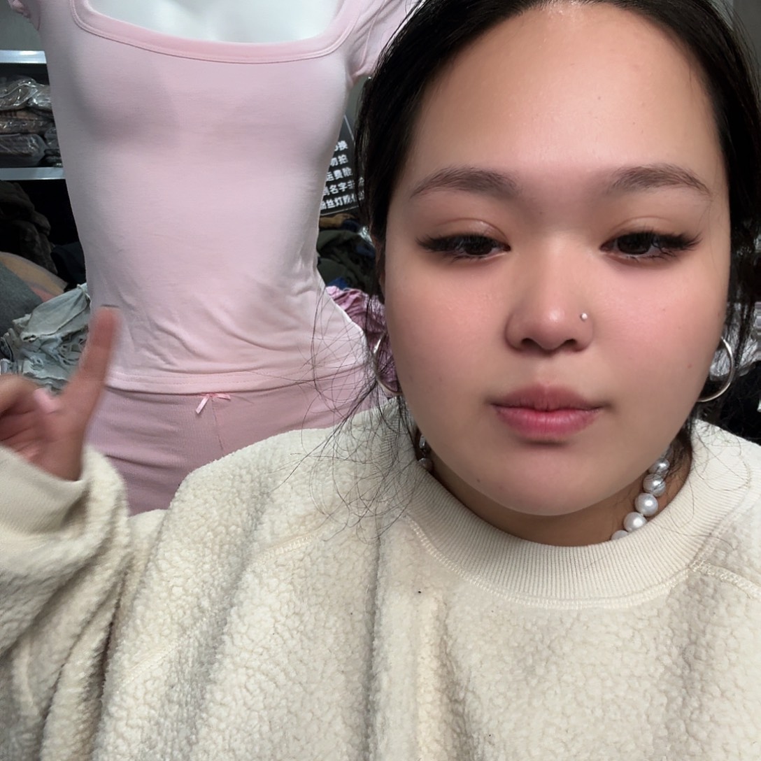 粉色方领双层短袖m