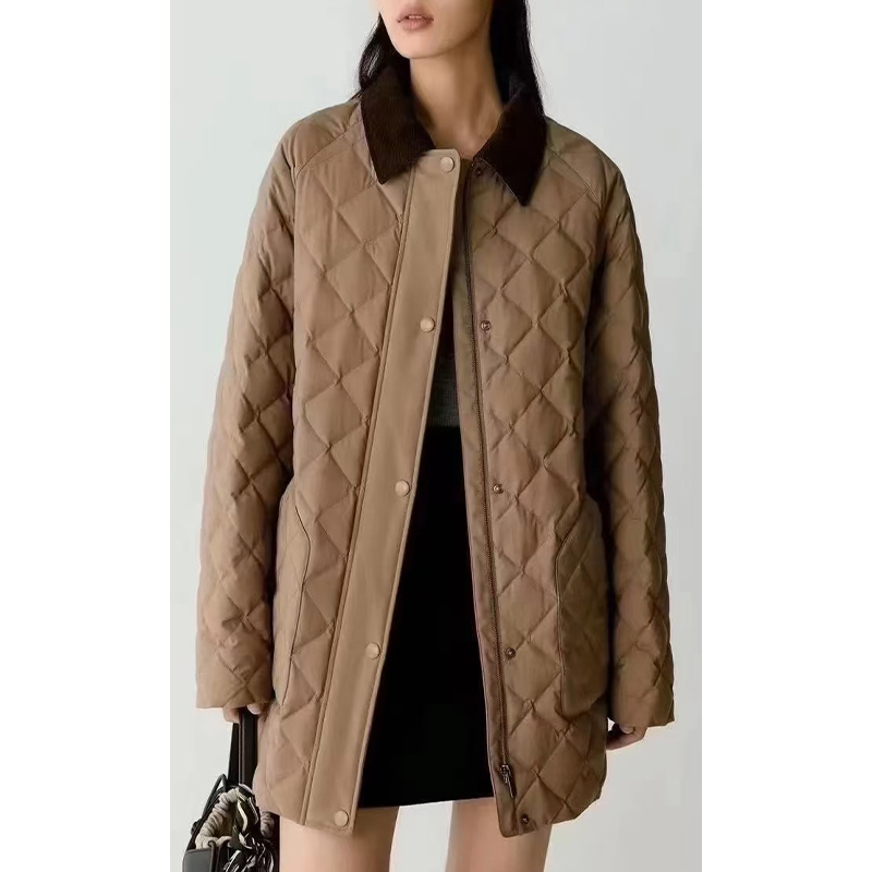 原厂孤品特价清！拍完则无！羊毛混纺平纹布长款羽绒服 B280