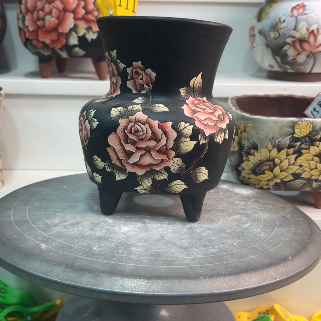 花盆紫砂手绘花盆111