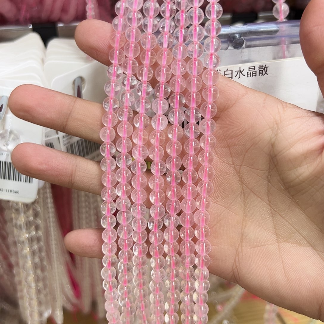 水晶手链未镶嵌卡6冰粉双圈