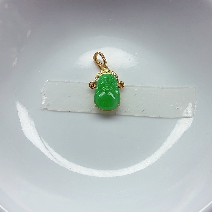 翡翠18K金镶嵌手链天然缅甸翡翠A货