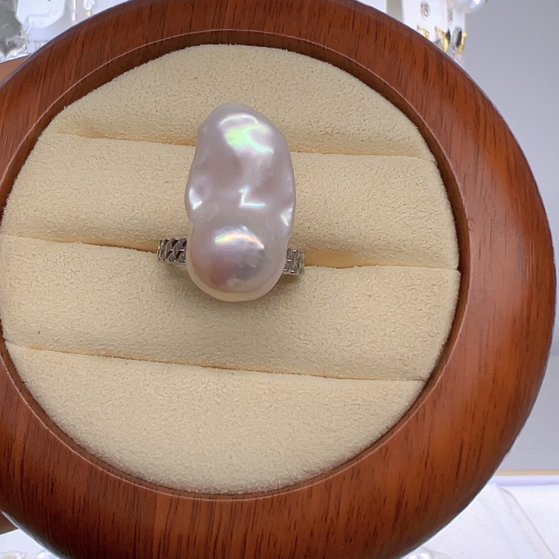 淡水珍珠戒指银S925镶嵌