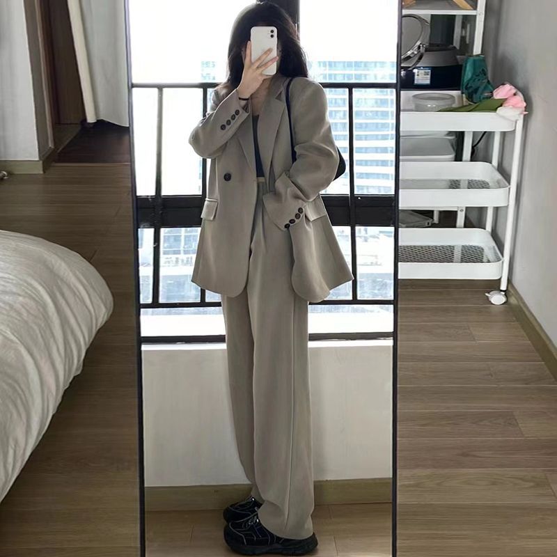 时尚休闲高级西装外套女2025秋冬新款韩版宽松显瘦两件套西服套装