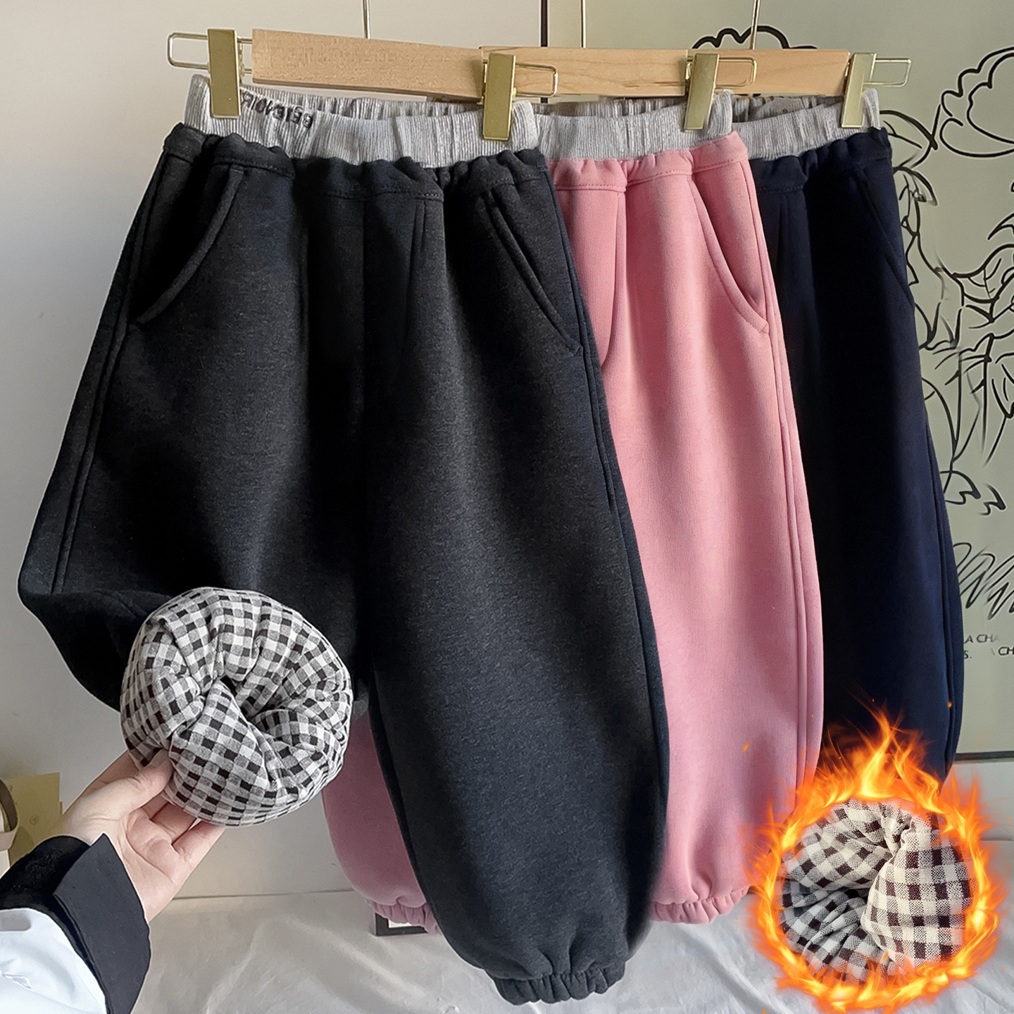 【超厚一条过冬抗寒-25°】儿童冬季加厚格子棉裤中大童保暖亲子款夏