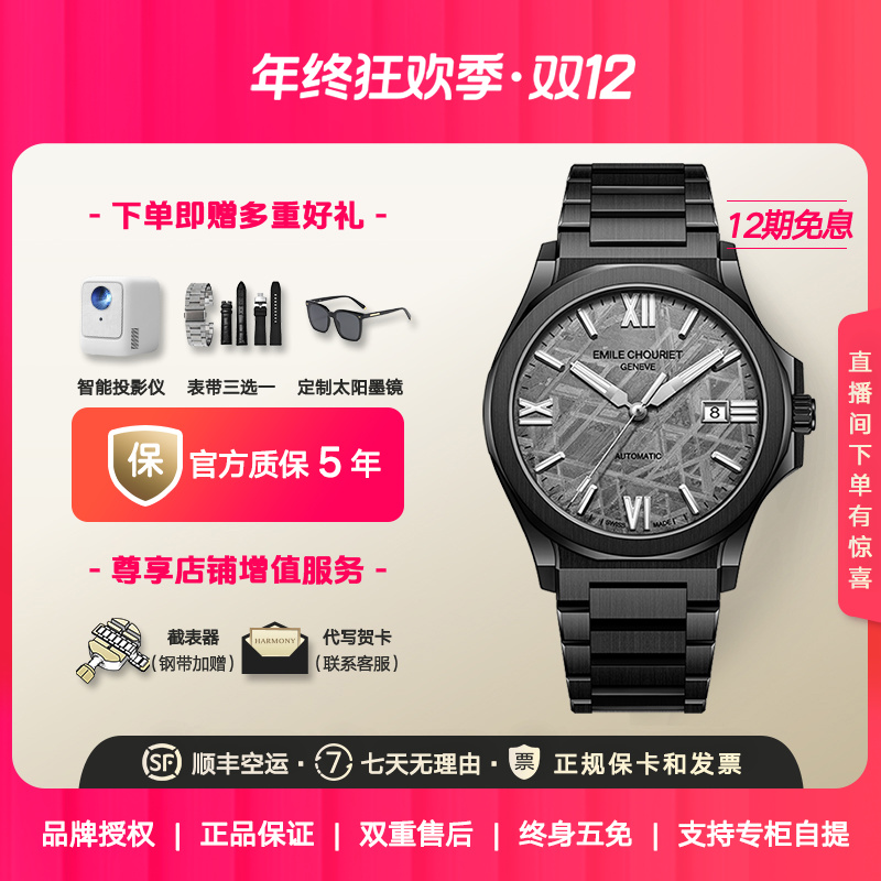 瑞士艾米龙Emile Chouriet挑战者冰峰Ice Cliff机械表运动风男表