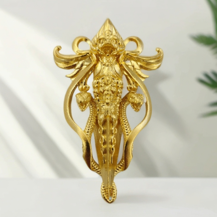 3-DZ【聚鑫黄金】足金999实心手工精美大鹏鸟古法金刚杵吊坠