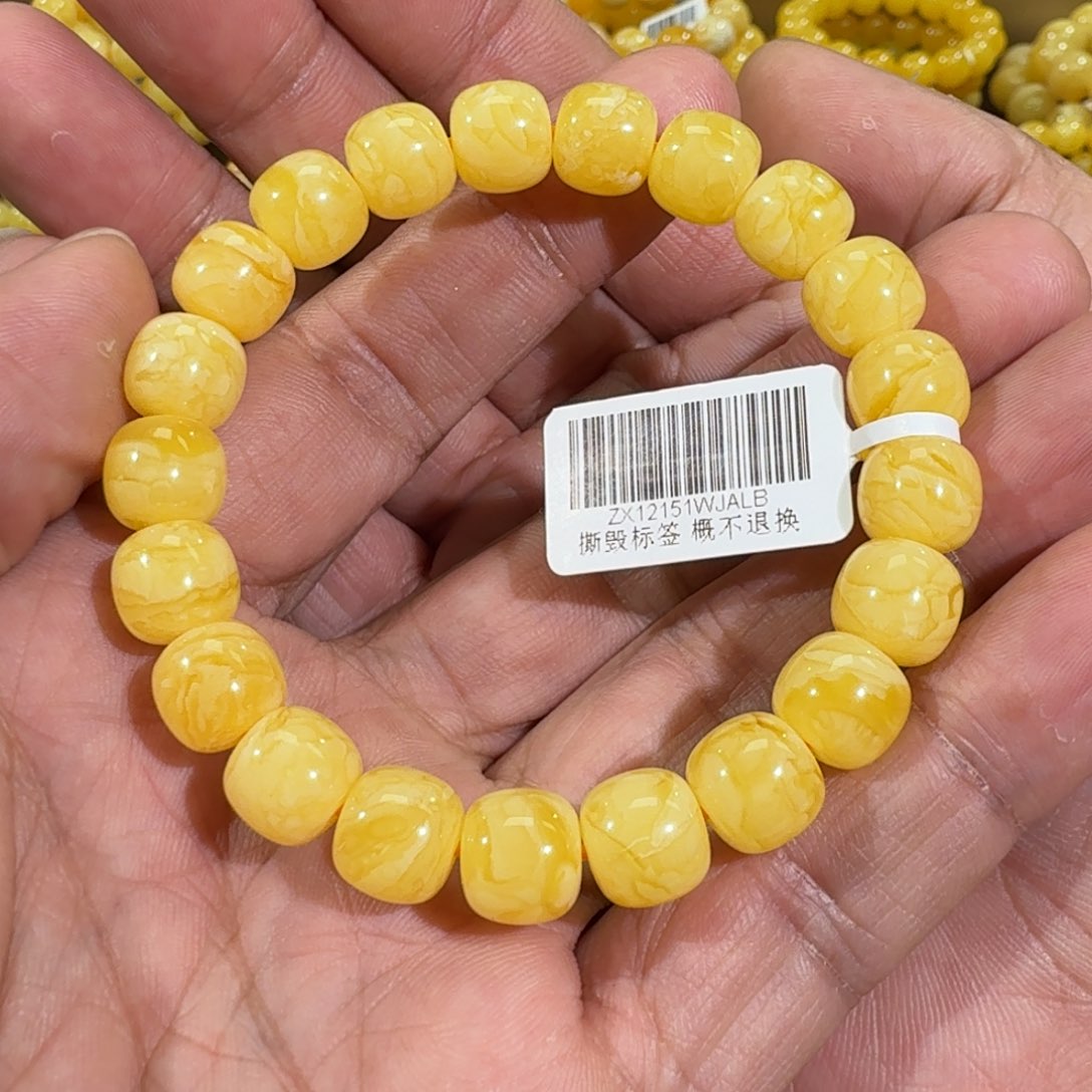 琥珀手链未镶嵌10m焦皮同料老型手串12.8克