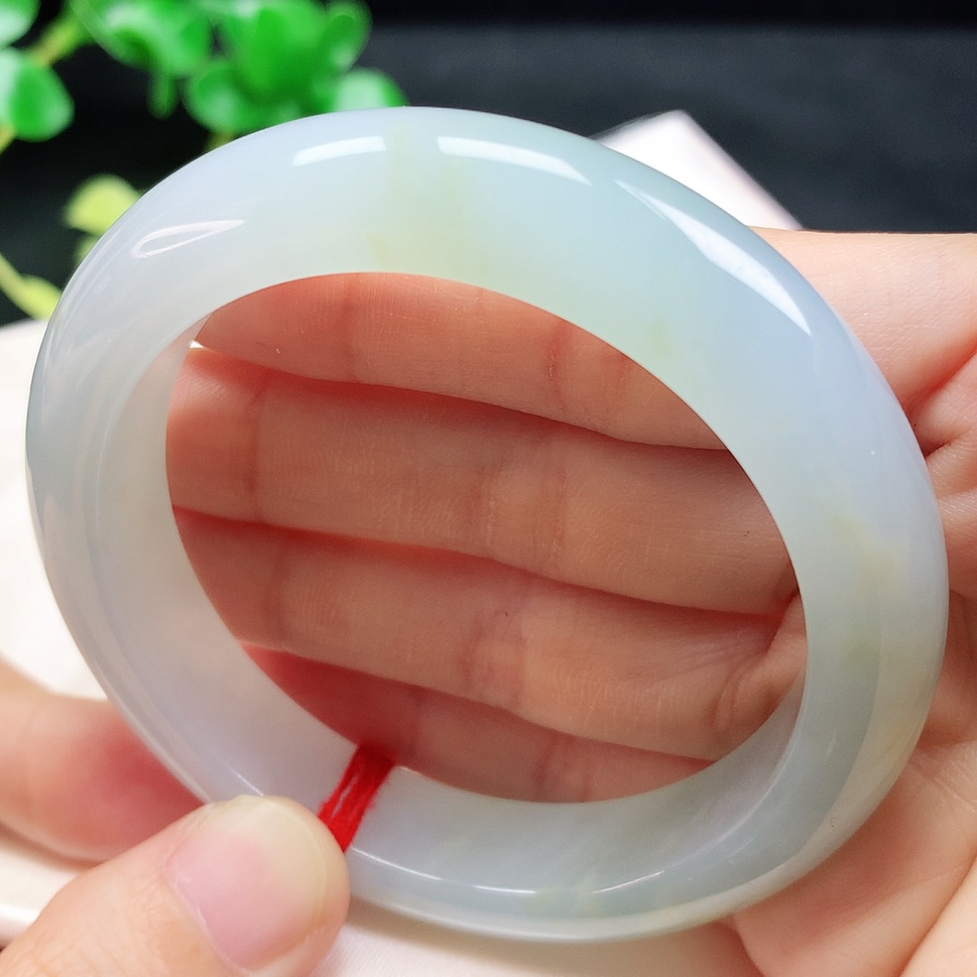 未镶嵌手镯翡翠54圈口芙蓉底冰洒金603