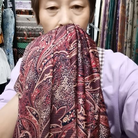 醋酸棉布料紫凤尾1.3米布头