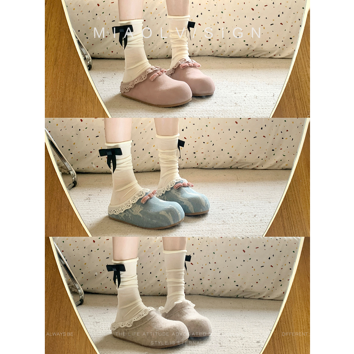 达人专属「妙侣」香芋奶茶~软底一脚蹬拖鞋百搭内增高厚底勃肯单鞋