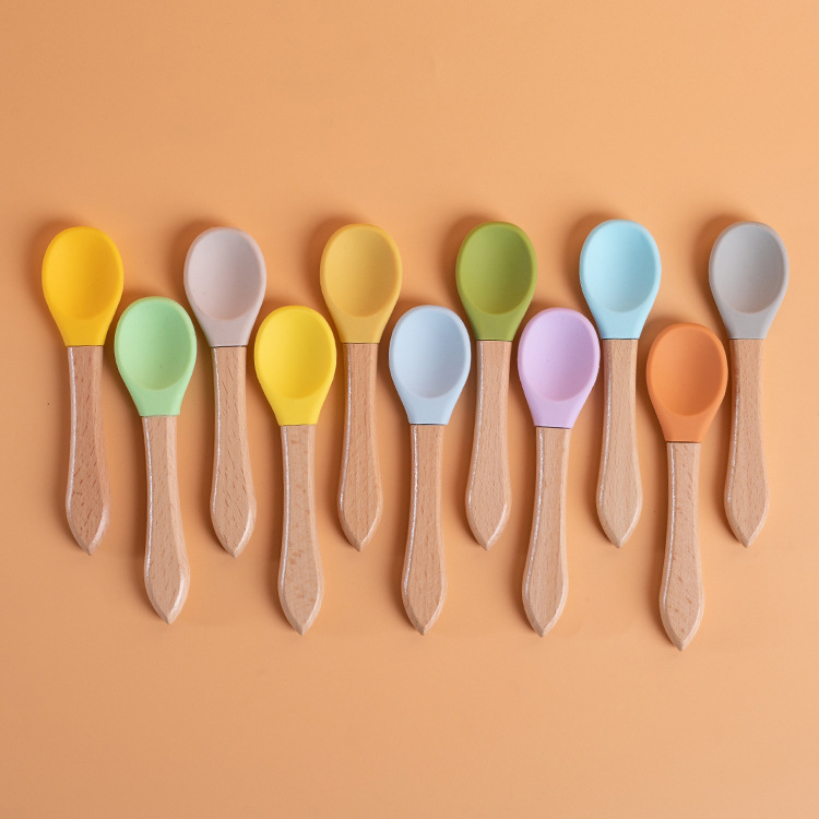宠物勺子猫咪罐头勺子木柄硅胶食品级幼猫湿粮鲜粮喂食勺宠物用品