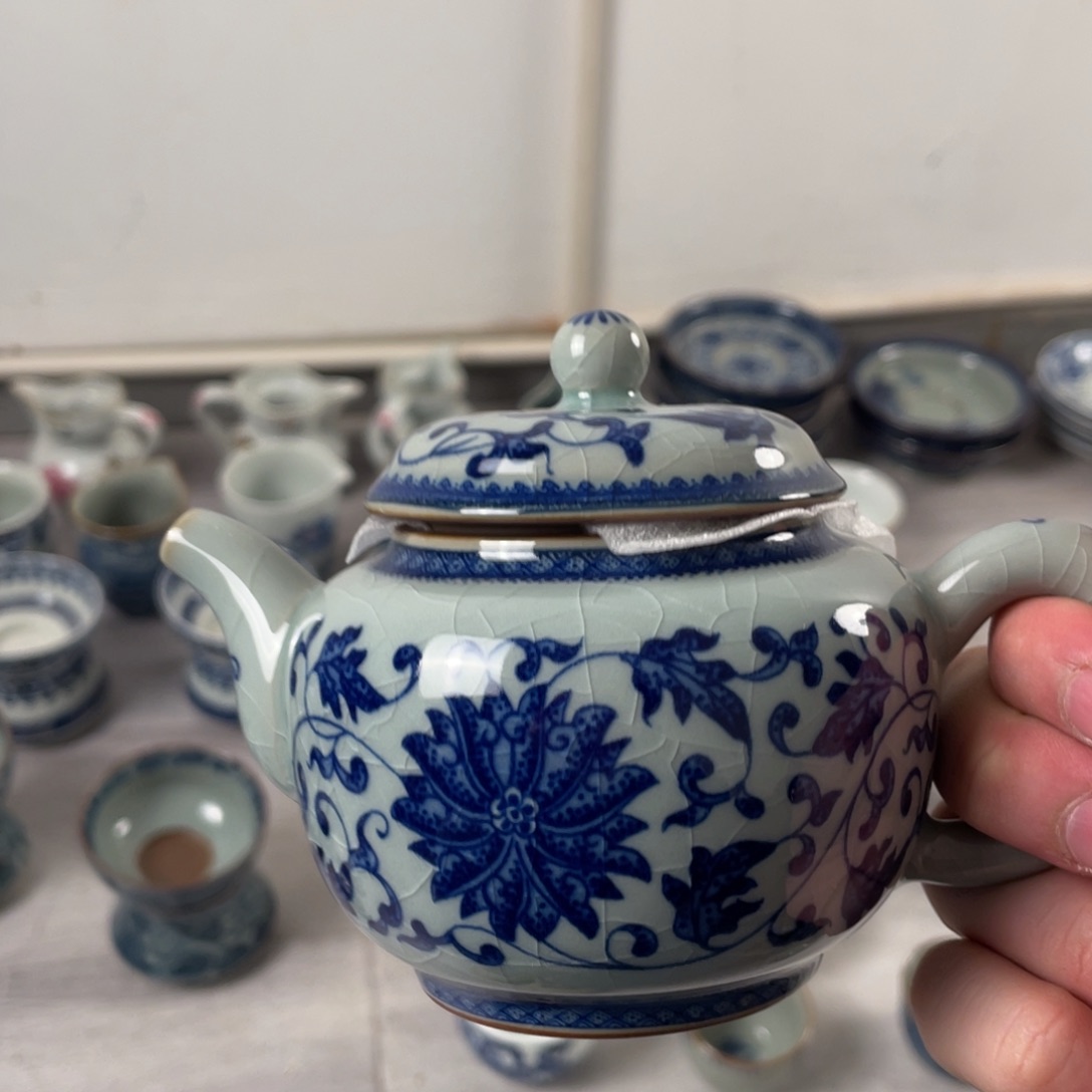 杯缠枝莲老淘泥元宝壶全品