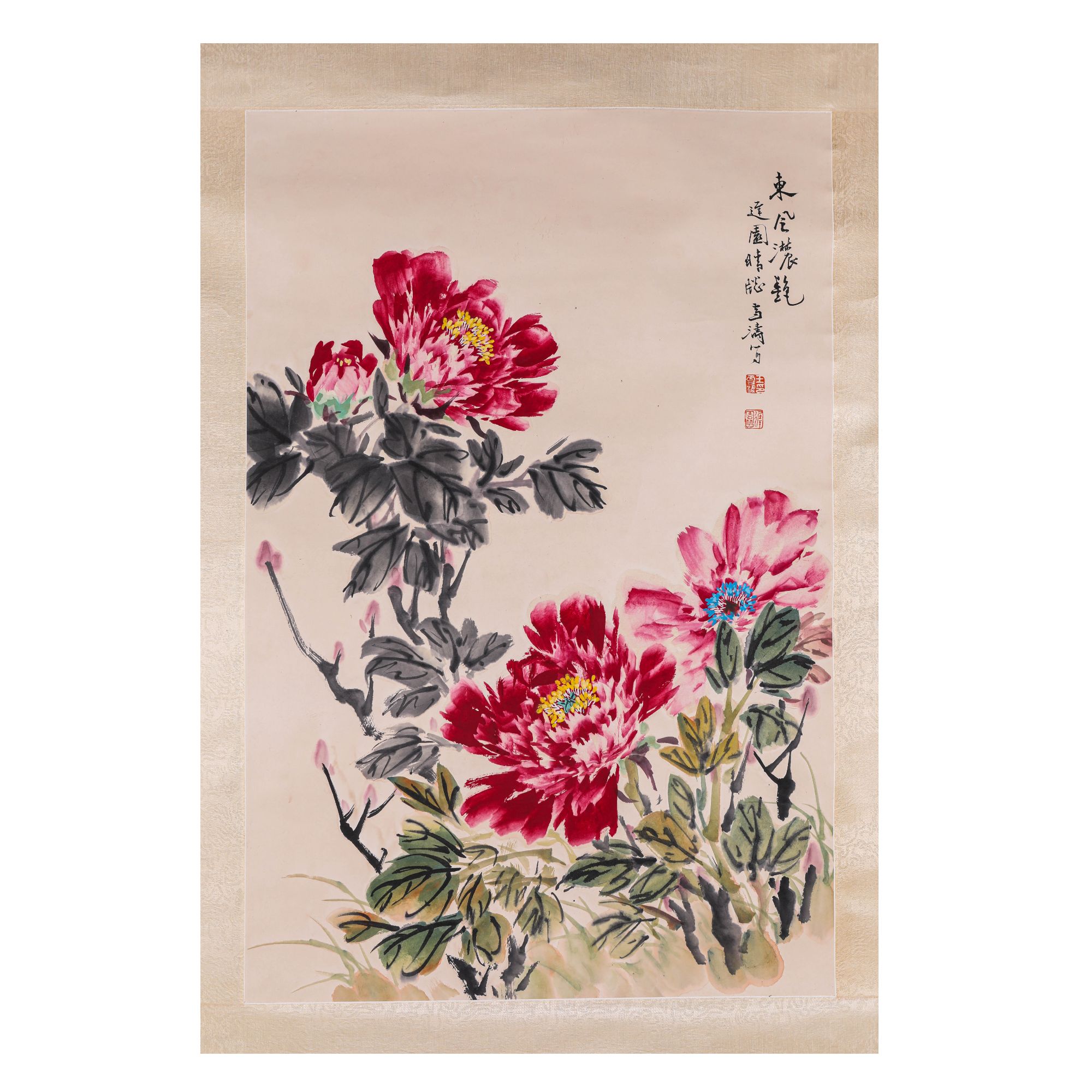 001  四场雪涛老师 牡丹 45.5*69cm