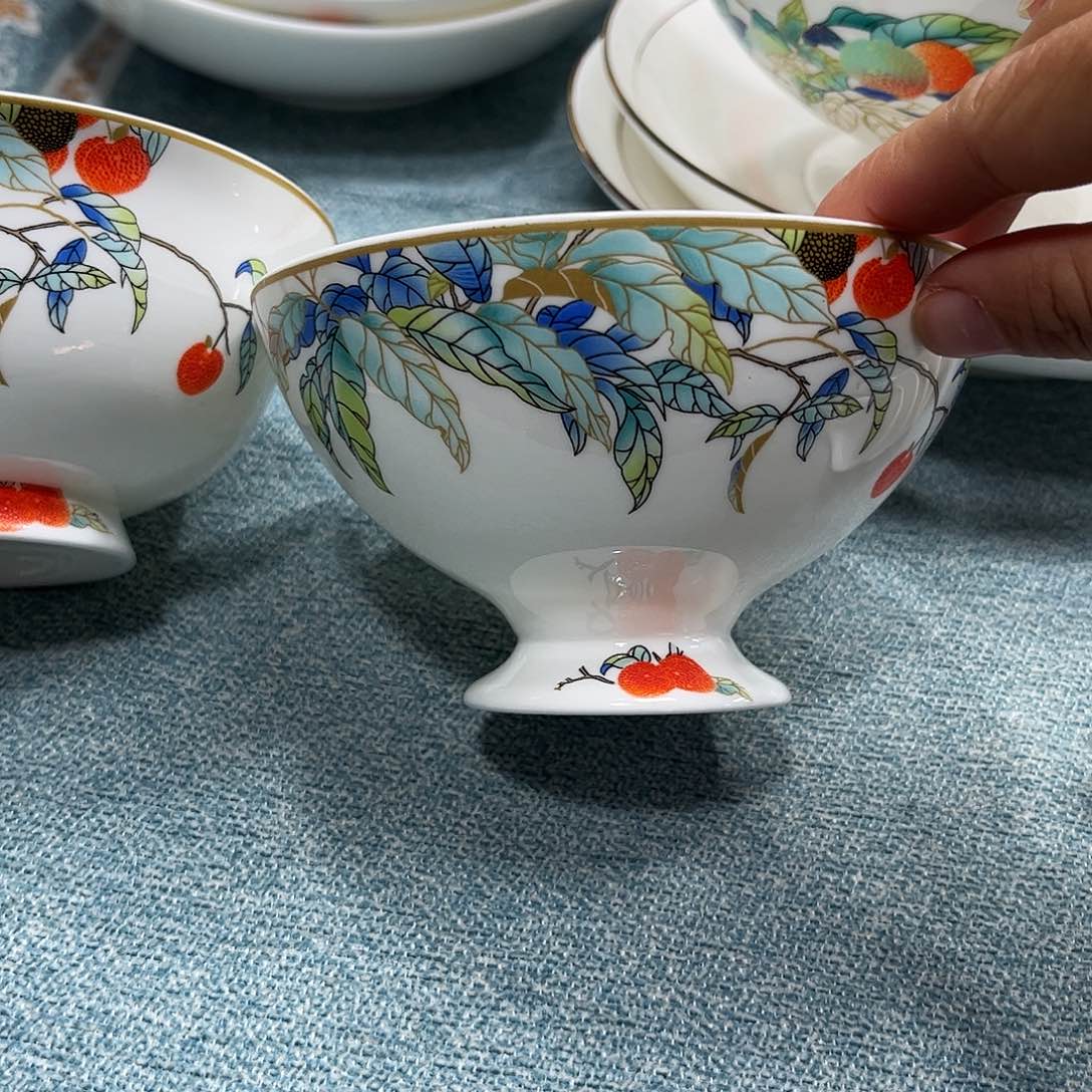 瓷片荔枝龙利碗六个4.5寸