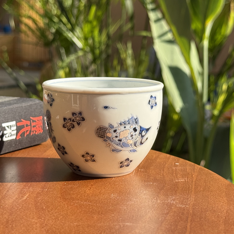 【可倚粉丝专属】非遗百匠 ·仿明描银桃花鳜鱼大缸杯