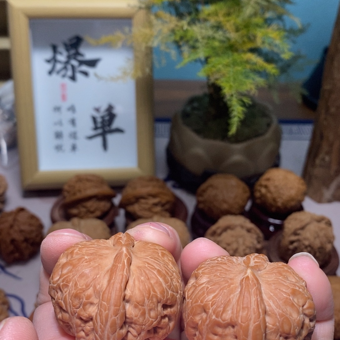 文玩核桃吊坠红皮元宝38练手对