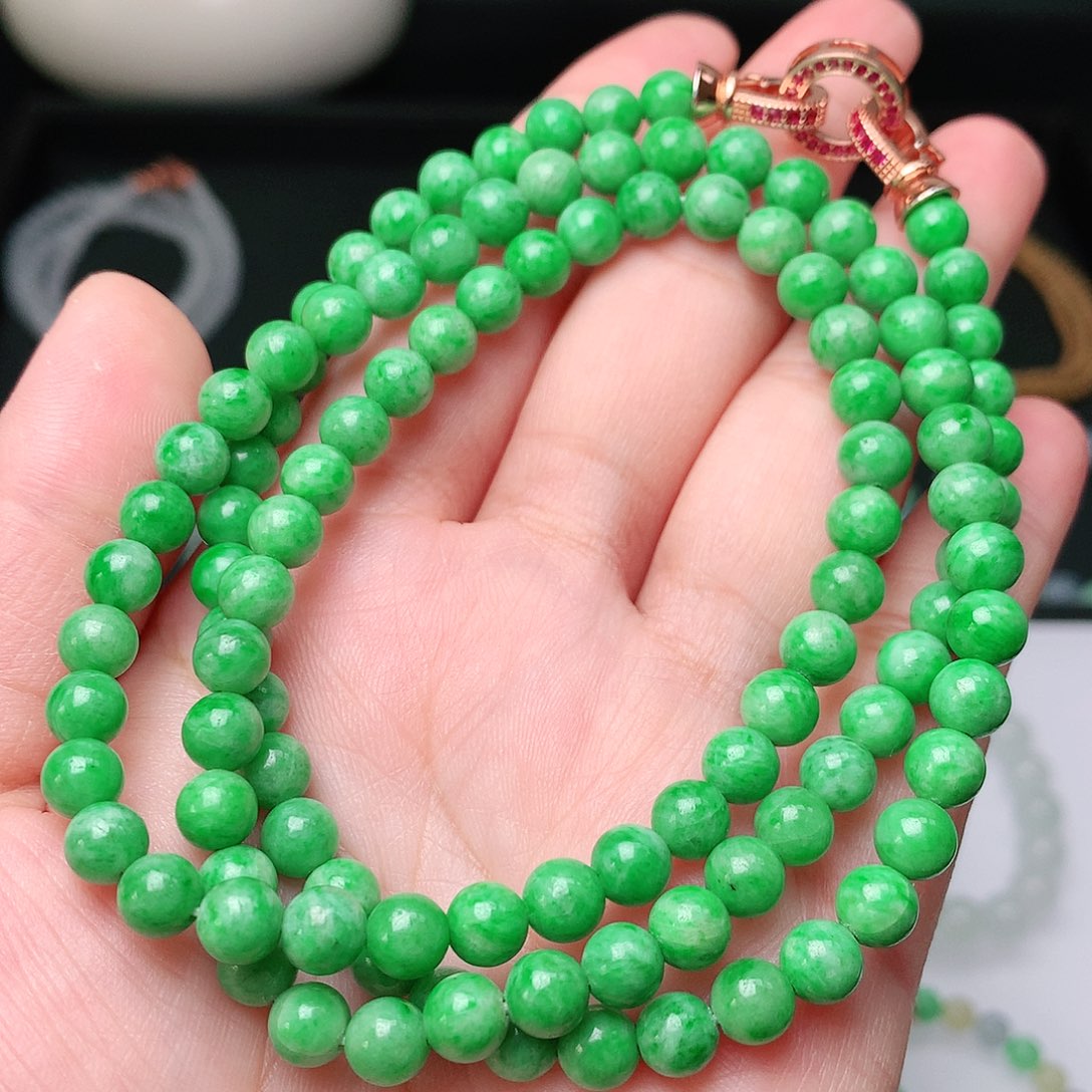 翡翠手链未镶嵌圆*翡翠