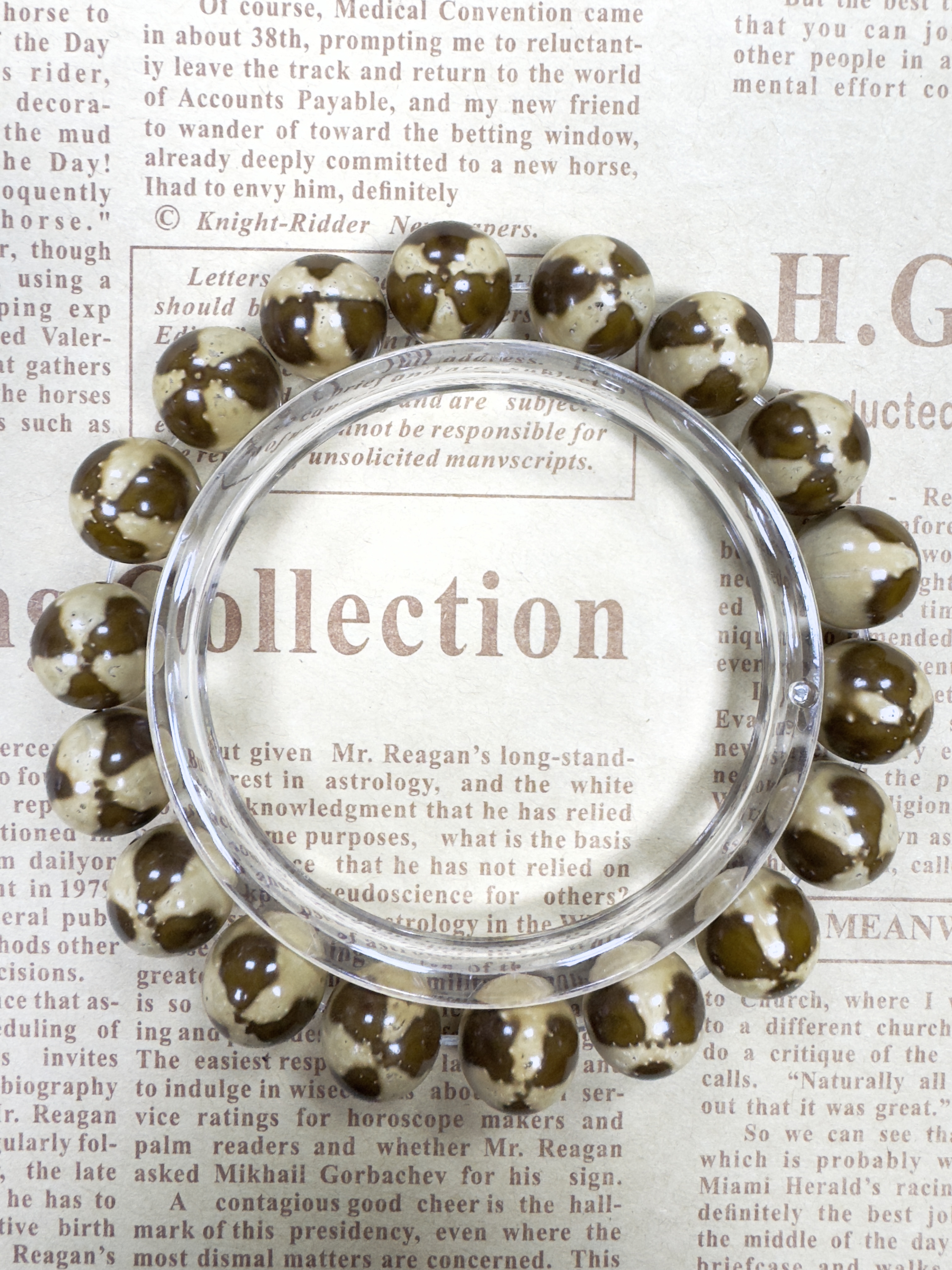 （福祈）紫金鼠熊猫三叶草纹半实心紫金鼠手串圆珠菩提