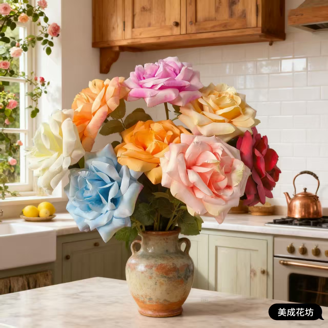 逼真单枝仿真芙蓉牡丹沙漠玫瑰叙利亚大马士革玫瑰花家居装饰花艺