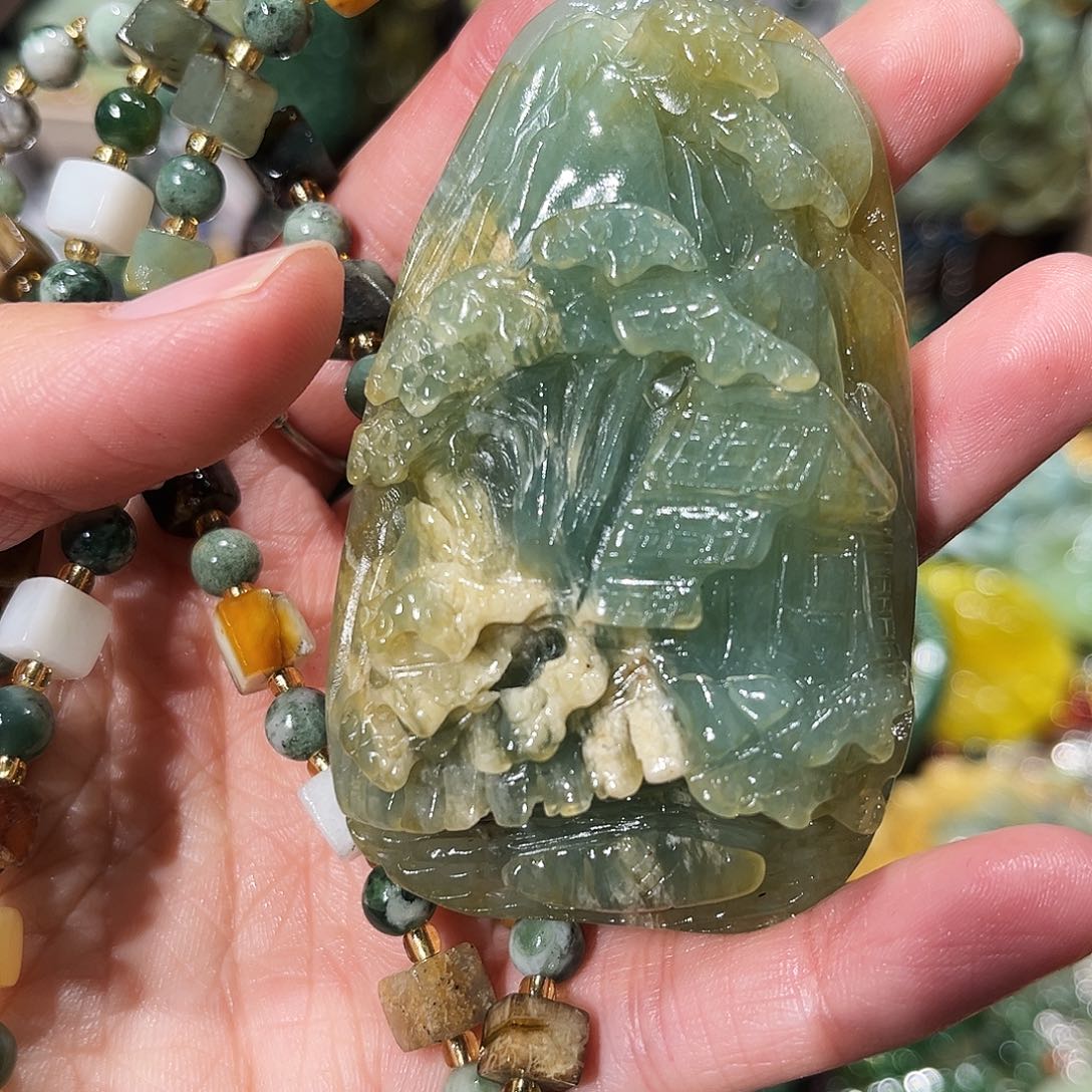 未镶嵌岫玉毛衣链