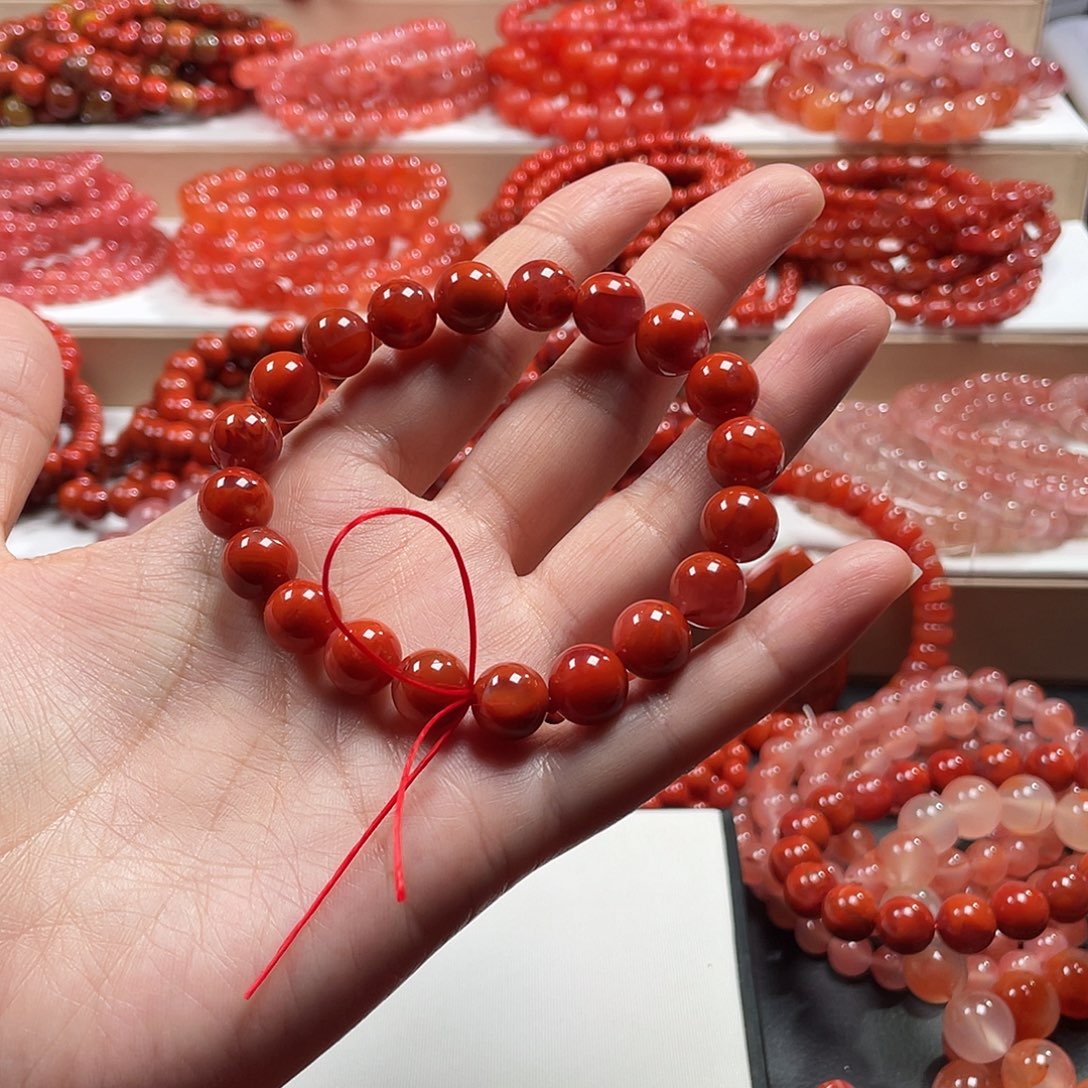 半***夏南红玛瑙未镶嵌手链