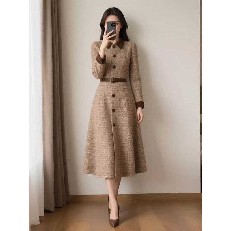 8074连衣裙秋冬新款时尚气质修身显瘦洋气裙子