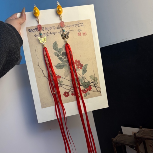 【纳福】红飘带古风汉服配饰