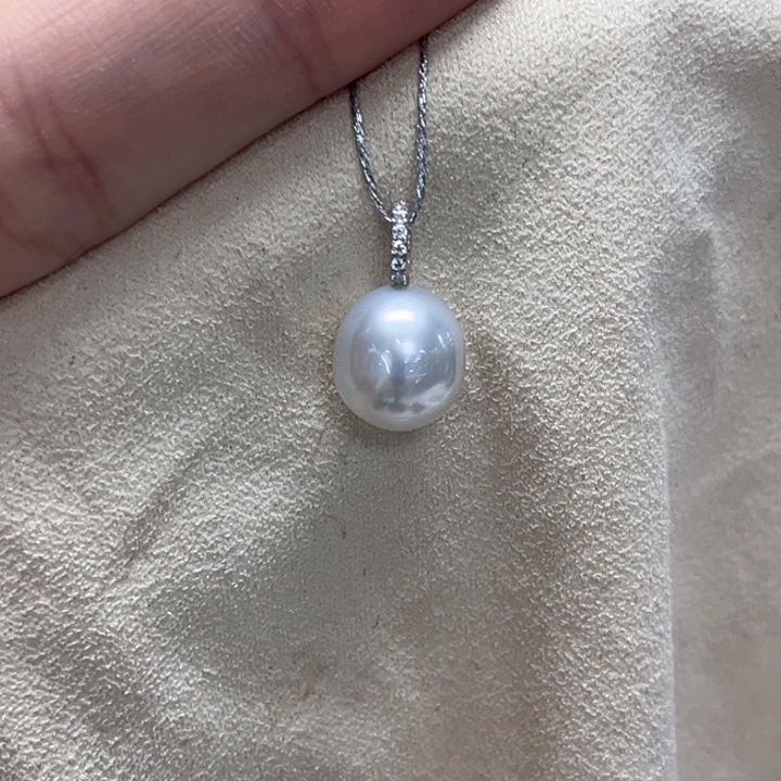 海水珍珠颈饰银S925镶嵌澳白 9-10mm 39号