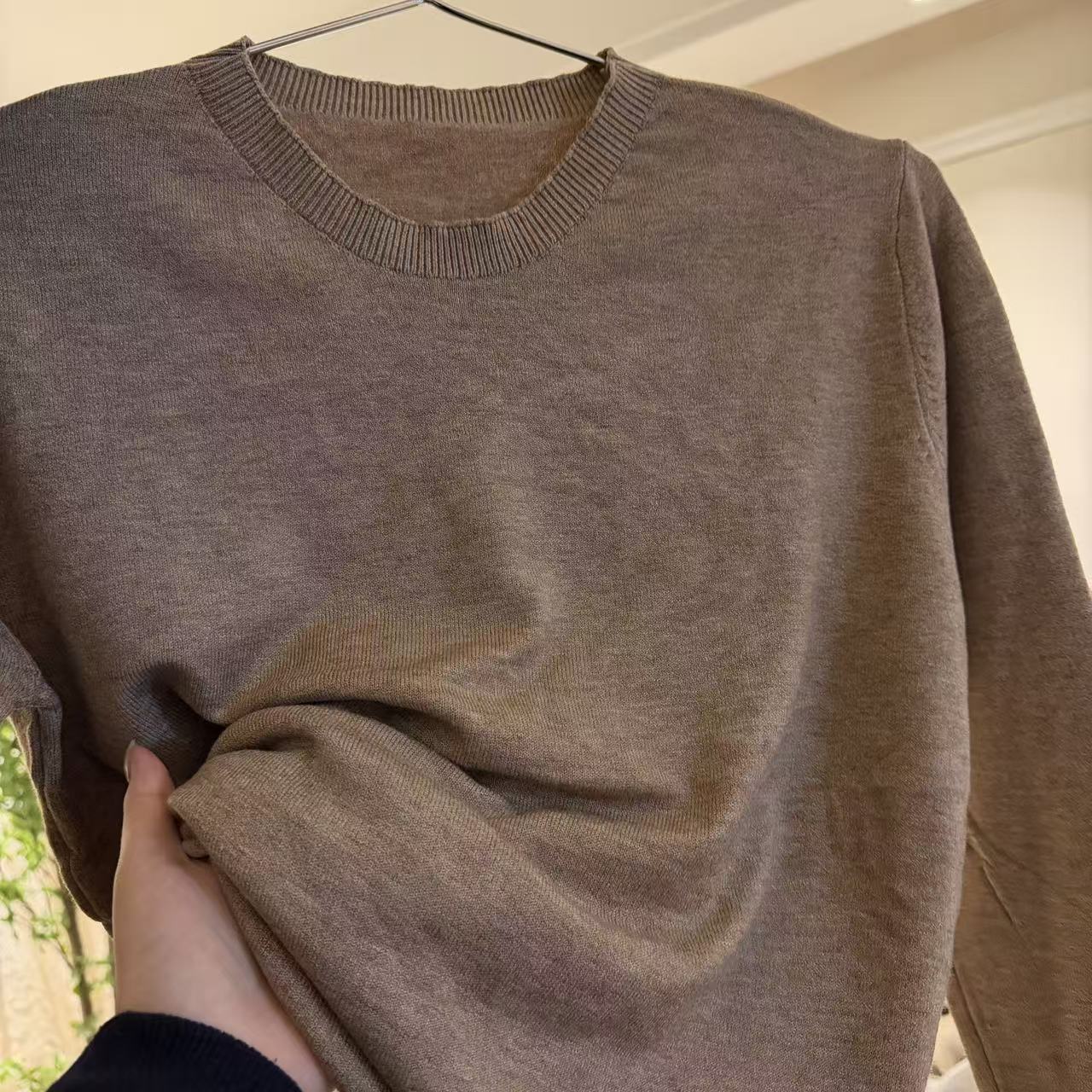 精纺罗布麻中高领保暖自发热打底衫