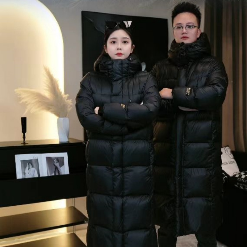 （男女同款）长款羽绒服带帽加厚休闲宽松外套