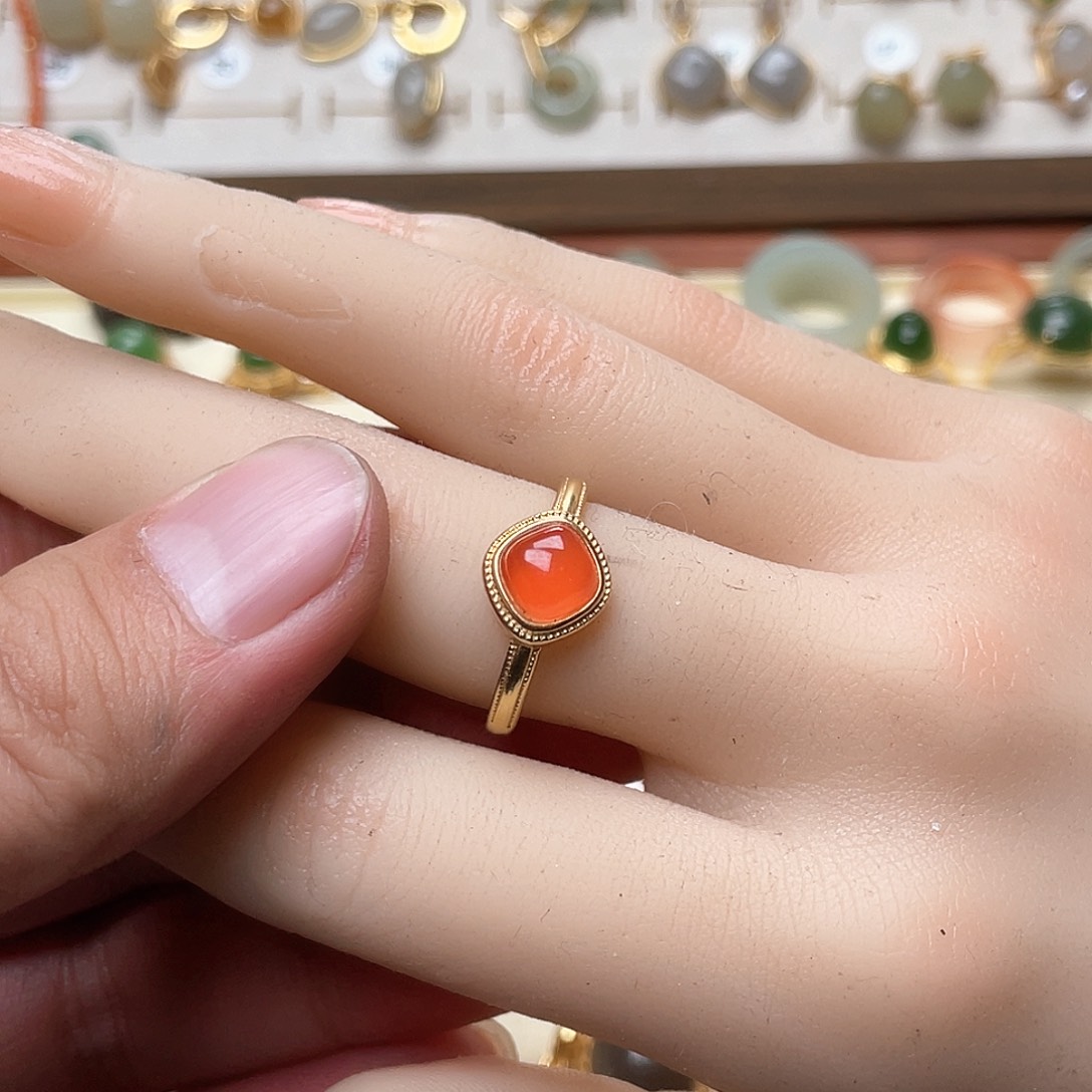 和田玉戒指银S925镶嵌