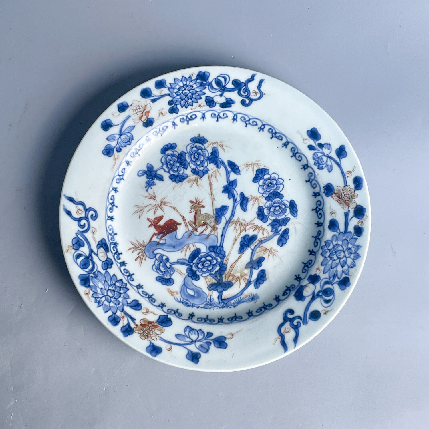 清康熙青花描金双鹿图盘-M25IS00AA86-05