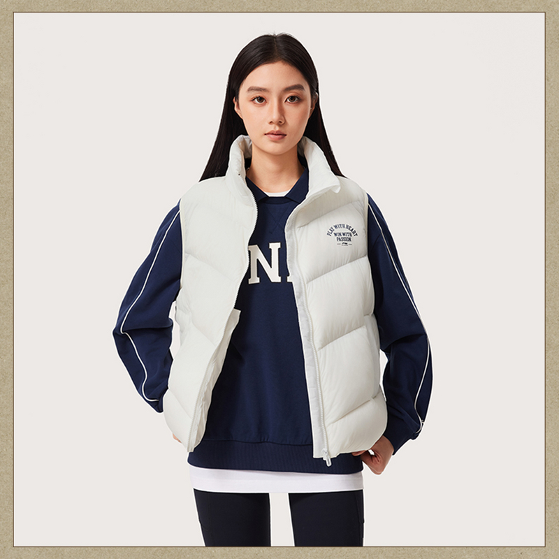 李宁羽绒服冬女款运动潮流系列舒适宽松百搭羽绒马甲AMRU004-B品