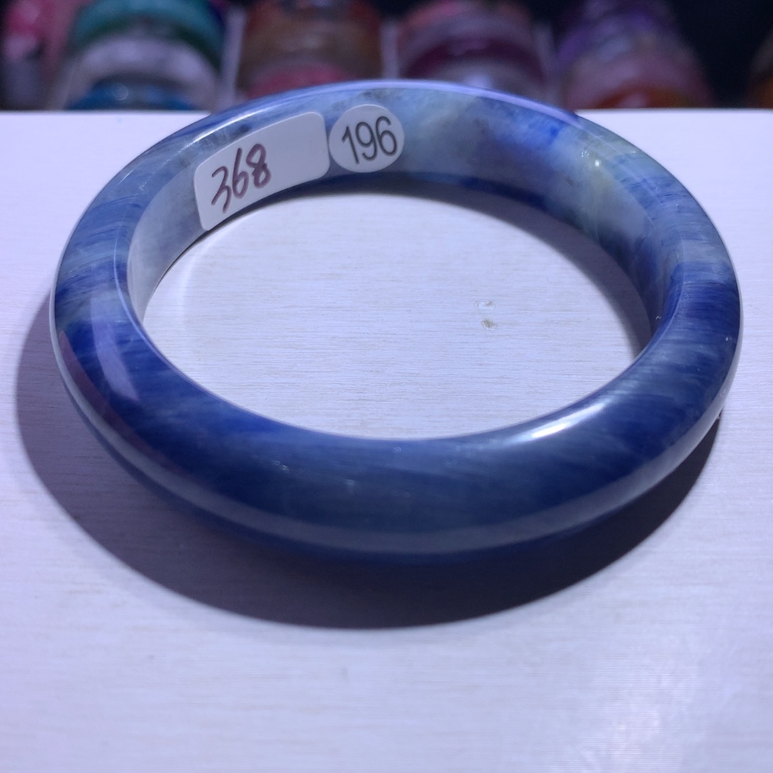 手镯紫晶银S925镶嵌蓝晶58.4圈196