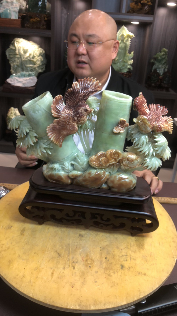 蛇纹石玉（覆膜）摆件原创作品